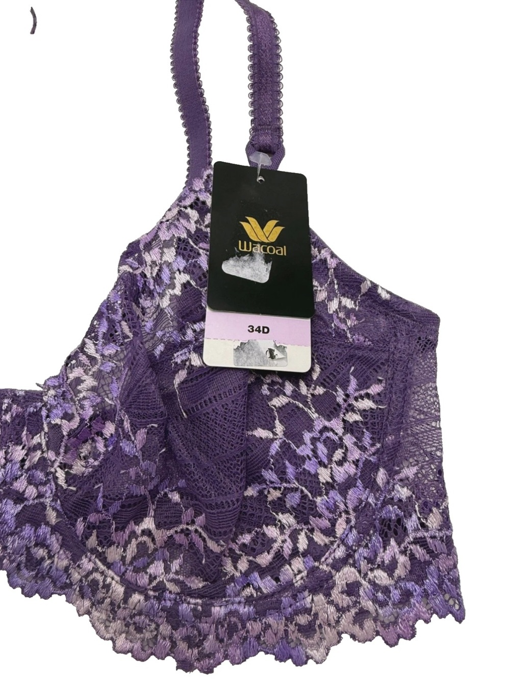 Wacoal Embrace Lace Underwire bra 34D Grape Compote - Picture 7 of 7